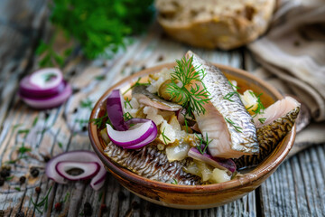 Marinated Herring with Red Onions and Dill