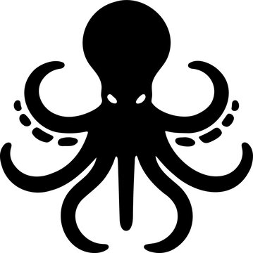 recommend clip art: Vector black and white octopus icon. Under the sea line illustration with cute funny ocean animal. marine clipart