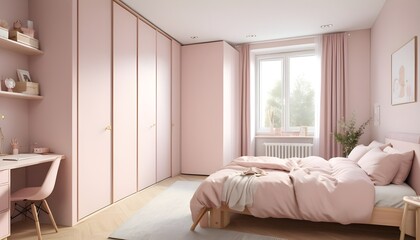 Fototapeta premium Scandinavian bedroom interior design bedroom