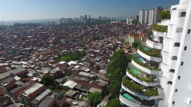 Aerial view of Parais&oacute;polis Favela - S&atilde;o Paulo, Brazil