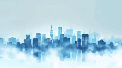 Fototapeta premium Concept Smart city for web page, banner, presentation, social media. Smart city concept with different icon and elements. city design technology for living.