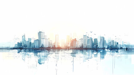 Obraz premium Concept Smart city for web page, banner, presentation, social media. Smart city concept with different icon and elements. city design technology for living.