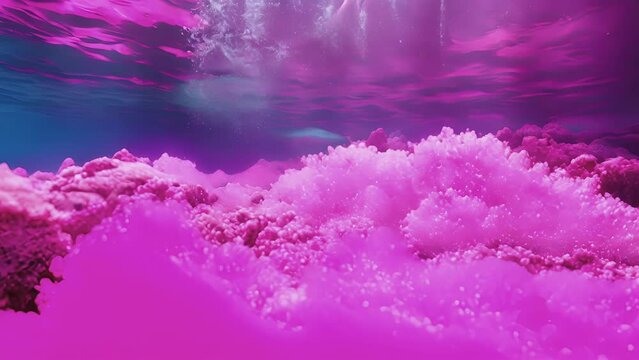 The oceans inhabitants struggle to survive amidst the overpowering red algae in the water.