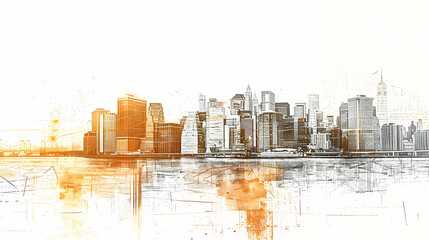 Concept Smart city for web page, banner, presentation, social media. Smart city concept with different icon and elements. city design technology for living.