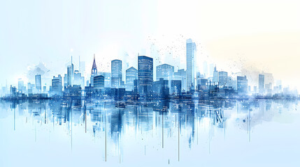 Fototapeta premium Concept Smart city for web page, banner, presentation, social media. Smart city concept with different icon and elements. city design technology for living.