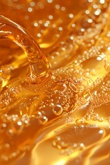 Cream gel cosmetic lubricant background transparent smudge yellow orange.