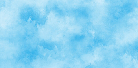 Abstract Blue watercolor painted cloudy sky background, clear blue sky background summer season clouds texture, The summer is colorful clearing day Good weather with natural clouds.	