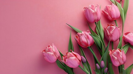 Fototapeta premium Pink tulip background
