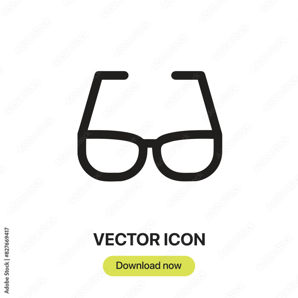 Poster eyeglasses icon vector. linear-style sign for mobile concept and web design. eyeglasses symbol illus