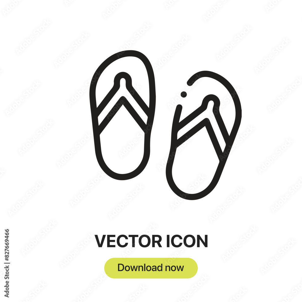 Poster sandals icon vector. linear-style sign for mobile concept and web design. sandals symbol illustratio