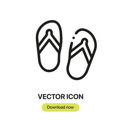 Sandals icon vector. Linear-style sign for mobile concept and web design. Sandals symbol illustration. Pixel vector graphics - Vector.