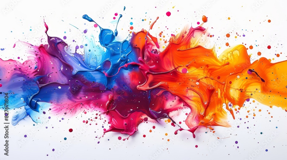 Poster an imaginative composition of paint splashes shaped into a stylish square, duplication