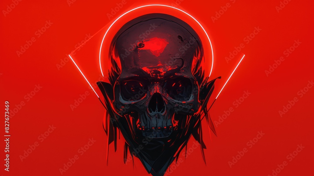 Poster beware of the ominous skull symbol acting as both a cautionary sign and a representation of malevole