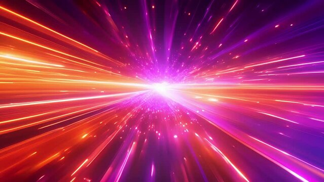 The intense energy of the accelerator causes particles to collide and burst apart creating a dazzling display of color.