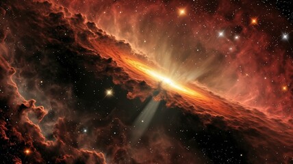 Space fantasy about a pulsar in the center of a dust cloud