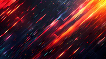 Colorful abstract background with dynamic light streaks in vibrant reds, oranges, and blues, creating a sense of motion and energy.