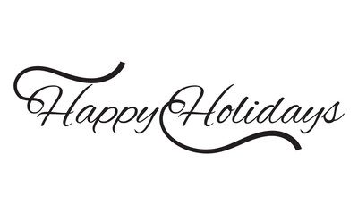 Happy Holidays Calligraphy Lettering.  isolated on white background. vector illustration. EPS 10