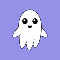 Cute Halloween ghost vector illustration