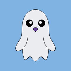 Cute Halloween ghost vector illustration