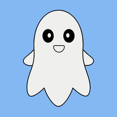 Cute Halloween ghost vector illustration