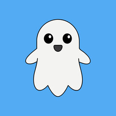 Cute Halloween ghost vector illustration