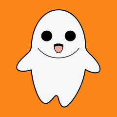 Cute Halloween ghost vector illustration