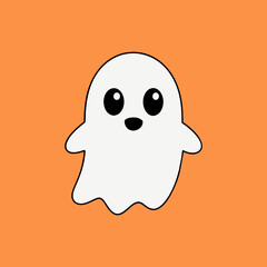 Cute Halloween ghost vector illustration