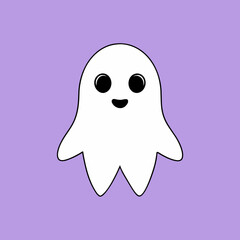 Cute Halloween ghost vector illustration