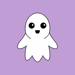 Cute Halloween ghost vector illustration