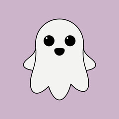 Cute Halloween ghost vector illustration