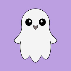 Cute Halloween ghost vector illustration
