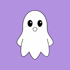 Cute Halloween ghost vector illustration