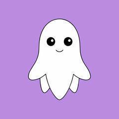 Cute Halloween ghost vector illustration