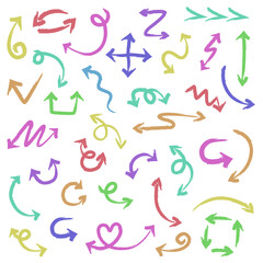 Various arrows. Turn signals. Different curved lines, arrows are drawn on the side.