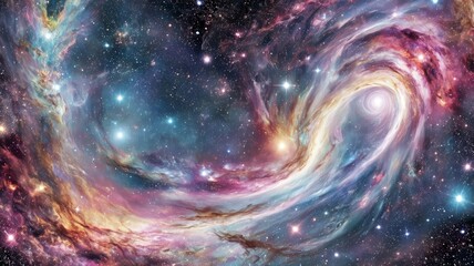 whirlpool in space in the nebula time hole