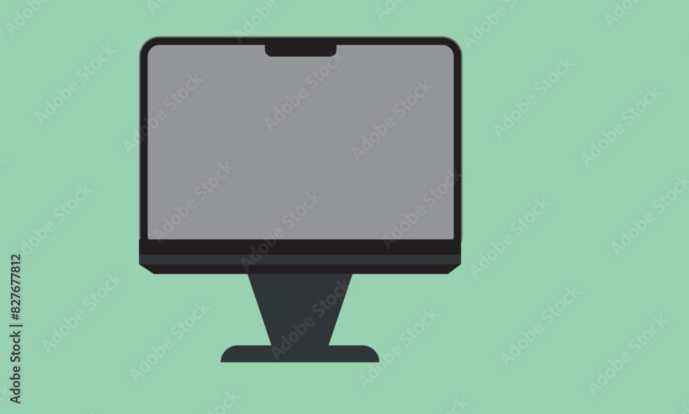 Poster modern desktop computer monitor mockup. pc personal computer screen mock