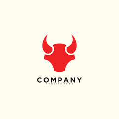 Logo desain head of big bull simple