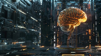 ai brain concept, human brain vs ai technologies, neuroscience