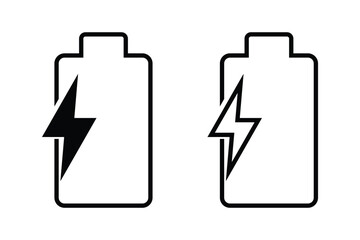 Battery icon set. battery charge level. battery Charging icon