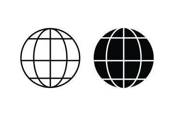 Globe icon set on a light background.