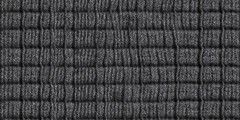 Dark Gray Wool Yarn Fabric Texture Background Mockup