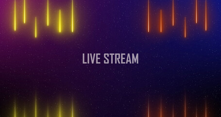 Live Streaming Background Frame - Animated Neon Overlay Template, Gaming Overlay OBS or Streamlabs Studio hi-tech overlay for streamers. Features transparent section for desktop scene and face cam