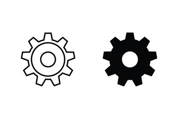 Setting, control, gear, cog icon in trendy flat style design isolated on white background. icon vector in outline and solid black