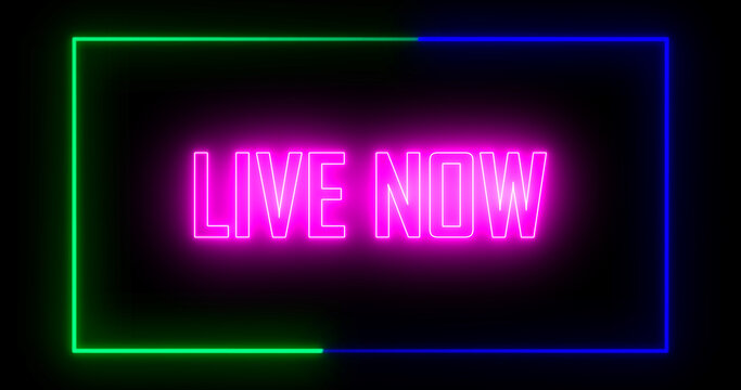 Overlay Live On Air Neon Glow Sign animation on Black Background Overlay OBS or Streamlabs Studio hi-tech overlay for streamers. Features transparent section for desktop scene 