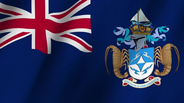 Tristan da Cunha Flag Waving in Stunning 4K Animation