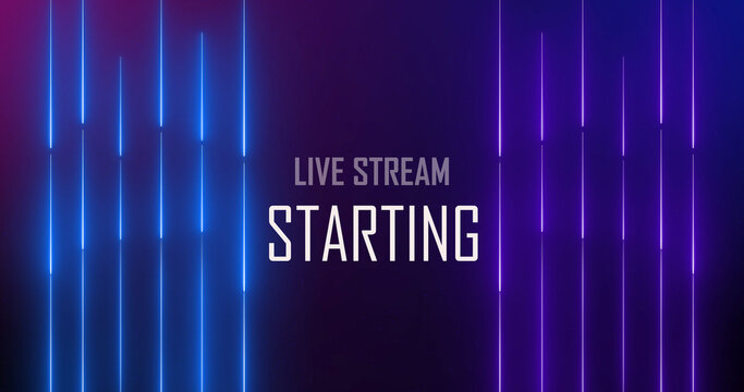 Live Streaming Background Frame - Animated Neon Overlay Template, Gaming Overlay OBS or Streamlabs Studio hi-tech overlay for streamers. Features transparent section for desktop scene and face cam