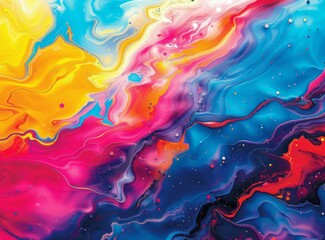 Colorful Liquid Acrylic Painting