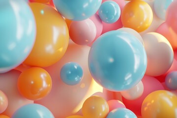 A colorful array of balloons in various sizes and colors