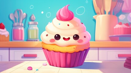 Engage your child with an educational game where they match the adorable cartoon cupcake to its shadow A fun and interactive kids activity awaits