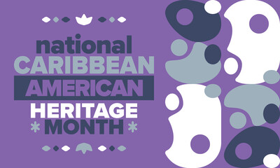 Caribbean American Heritage Month in June. Culture Month to the people of America. Celebrate annual with festival. Happy holiday. Poster, card, banner and background. Vector illustration